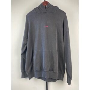 LSKD We Rise By Lifting Others Oversized Hoodie Washed Black Pink Graphic Medium